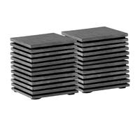 Argon Tableware Linea Square Slate Coasters - 10cm - 24x Natural Black Stone Home Kitchen Drink Coffee Cup Glass Holder Table Mat Placemats Argon Tableware Black