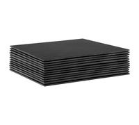 Argon Tableware Linea Square Slate Placemats - 33cm - 12x Large Natural Black Stone Dining Table Dinner Serving Board Platter Place Mats Sets Argon Tableware Black