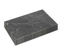 Argon Tableware Marble Placemats - 30 X 20Cm - Set Of 6 Black Rectangular Placemats Dining Mat Table Mat Plate Serving Trays