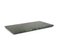 Argon Tableware Marble Serving Board - 32.5 x 17.5cm - Green Natural Stone Charcuterie, Cheese & Tapas Platter with Non-Slip Feet for Home, Café & Restaurant Use