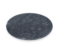 Argon Tableware Marble Serving Board - 33cm - Black Natural Stone Charcuterie, Cheese & Tapas Platter with Non-Slip Feet for Home, Café & Restaurant Use