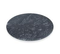 Argon Tableware Marble Serving Board - 33cm - Black Natural Stone Charcuterie, Cheese & Tapas Platter with Non-Slip Feet for Home, Café & Restaurant Use