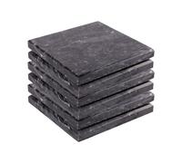 Marble Square Coasters 10cm Pack of 6 Argon Tableware Black One Size