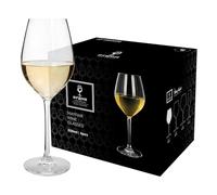 Argon Tableware Mayfair Crystal White Wine Glasses 350ml - Pack of 24, Lead-Free Crystal Wine Glass Set, Tulip Bowl Design, Durable Pulled Stem, Gift Boxed Glassware for Home & Bar