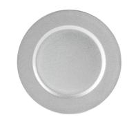Argon Tableware Metallic Charger Plate - Silver - 33cm - Metallic Finish Reusable Dining Table Setting Plates for Christmas, Party Celebrations, Restaurant Decor Placemats