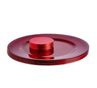 Argon Tableware Metallic Charger Plates & Coasters Set - Red - 12pc - 33cm - Metallic Finish Reusable Dining Table Setting Plates Drink Placemats for Christmas, Celebrations, Restaurant Decor