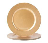 Argon Tableware Metallic Charger Plates - Gold - 33cm - Pack of 6 - Metallic Finish Reusable Dining Table Setting Plates for Christmas, Party Celebrations, Restaurant Decor Placemats