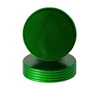 Argon Tableware Metallic Coasters - Green - 10cm - Pack of 6 - Metallic Finish Reusable Dining Table Setting Round Drink Coaster Placemats for Christmas, Party Celebrations, Restaurant Cup Mats