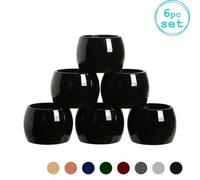 Argon Tableware Metallic Napkin Rings - 4.5Cm - Black - Pack Of 6