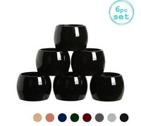 Metallic Napkin Rings 4.5cm Pack of 6 Argon Tableware Black One Size