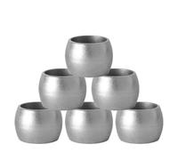 Metallic Napkin Rings 4.5cm Pack of 6 Argon Tableware Silver One Size