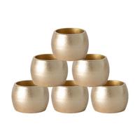 Argon Tableware Metallic Napkin Rings - Gold - Set Of 6 Gloss Finish Reusable Dining Table Setting Napkin Buckle Holder
