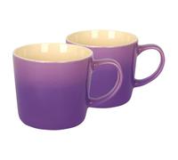Argon Tableware 330ml New Bone China Ombre Mugs - Purple - 2X Colourful Glazed Fine Ceramic Stoneware Pottery Coffee Tea Cup Set | Microwave & Dishwasher Safe