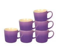 Argon Tableware Purple Ombre Coffee Mug 330ml - Pack of 6 - New Bone China Tea Mug, Vegan Friendly Ceramic Cup, Glazed Stoneware Style Drinkware, Microwave Dishwasher Safe