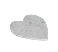 Argon Tableware Non-Slip Heart Marble Chopping Board 23 x 27cm - White | Unique Marble Veining, Glossy Stone Surface, Protective Padded Feet, Serving Board, Cheese Board Design, Wipe-Clean Finish