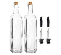 Argon Tableware Olive Oil Pourer Bottles With Cork Lids - 500Ml - Pack Of 2