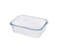 Argon Tableware Optical Rectangular Glass Cake Dish - 17cm x 12.5cm - 1x Small Baking Tray in Clear | Size: 17 cm x 12.5 cm Argon Tableware Clear 17 cm x 12.5 cm