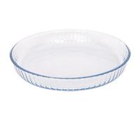Argon Tableware Optical Round Glass Oven Dish - 32cm x 32cm - 1x Large Deep Baking Casserole Lasagne Roasting Roaster Cooking Tray Bowl | Microwave Safe, Freezer Safe