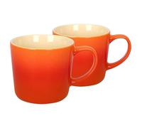 Argon Tableware Orange Ombre Coffee Mug 330ml - Pack of 2 - New Bone China Tea Mug, Vegan Friendly Ceramic Cup, Glazed Stoneware Style Drinkware, Microwave Dishwasher Safe