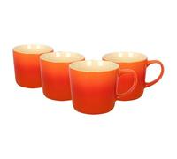Argon Tableware Orange Ombre Coffee Mug 330ml - Pack of 4 - New Bone China Tea Mug, Vegan Friendly Ceramic Cup, Glazed Stoneware Style Drinkware, Microwave Dishwasher Safe
