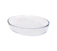 Argon Tableware Oval Glass Oven Dish - 26cm x 18cm - 1x Small Deep Baking Casserole Lasagne Roasting Roaster Cooking Tray Bowl | Microwave Safe, Freezer Safe
