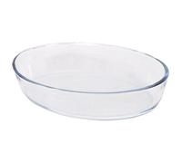 Argon Tableware Oval Glass Oven Dish - 35cm x 24cm - 1x Large Deep Baking Casserole Lasagne Roasting Roaster Cooking Tray Bowl | Microwave Safe, Freezer Safe