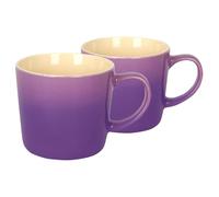 Argon Tableware 330ml New Bone China Ombre Mugs - Purple - 2X Colourful Glazed Fine Ceramic Stoneware Pottery Coffee Tea Cup Set | Microwave & Dishwasher Safe