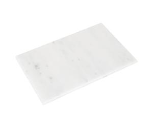 Argon Tableware Rectangle Marble Chopping Board - 40cm x 30cm - White - 1x Non-Slip Stone Kitchen Cheese Bread Meat Cutting Serving Counter Work Top Protector Slab