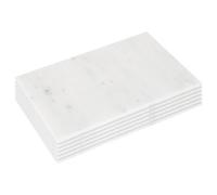 Argon Tableware Marble Placemats - 30 x 20cm - White - Pack of 6 - Rectangle Placemats Dining Mat Table Mat Plate Serving Trays for Appetizers, Lunch, Mains, Parties, Food Presentation
