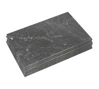 6x Rectangle Marble Placemats - 40cm x 30cm Non-Slip Worktop Argon Tableware Black One Size