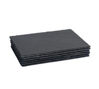 Argon Tableware Rectangle Slate Placemats - 30Cm X 20Cm - Natural Stone Dinnerware Mats For Kitchen & Table