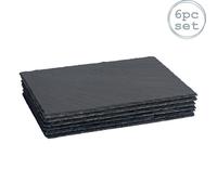 Argon Tableware Rectangle Slate Serving Platters 30 x 20cm Pack of 6 in Grey | Size: 30 x 20 cm Argon Tableware Grey 30 x 20 cm
