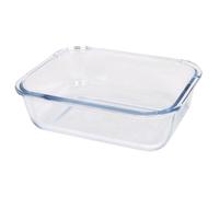 Argon Tableware Rectangular Glass Cake Dish - 22cm x 16.5cm - 1x Large Deep Pie Brownie Cheesecake Bread Sponge Oven Baking Tin Tray Pan | Microwave Safe, Freezer Safe