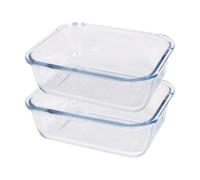 Argon Tableware Rectangular Glass Cake Oven Dishes 20 x 15cm - Pack of 2 | Borosilicate Glass Construction, Thermal Shock Resistant, Extreme Temperature Resistant, Oven & Microwave Suitable, BPA-Free