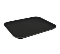 Argon Tableware Black Rectangular Serving Tray 45.5 x 35.5cm - Reusable Non Slip Rubberized Surface Platter for Food and Drinks - Heat Resistant Stackable Tray for Bars, Restaurants and Home Use