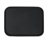 Argon Tableware Black Rectangular Serving Tray 51 x 38cm - Reusable Non Slip Rubberized Surface Platter for Food and Drinks - Durable Heat Resistant Stackable Tray for Bars, Restaurants and Home Use