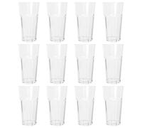 Argon Tableware Reusable Plastic Glasses - 665ml - Pack of 12 - Highball Glasses - Clear Cocktail Champagne Fizz Cola Tumbler Drinking Cups for Garden, Parties, Weddings, BBQ and Picnic