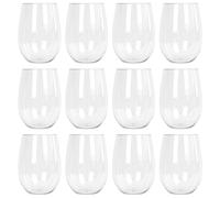 Argon Tableware Reusable Plastic Stemless Wine Glasses - 480ml - Pack of 12 in Clear Argon Tableware Clear
