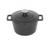 Argon Tableware Round Cast Iron Casserole Dish with Self-Basting Lid - 2.8L - Slate Grey - 1x Induction Hob Cooking Dutch Oven Bread Baking Serving Roasting Stew Stock Pot Cookware Pan