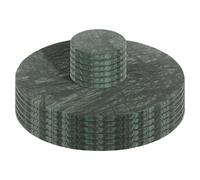 Argon Tableware Round Marble Placemats & Coasters Set - 12pc - Green - Kitchen Dining Table Mats Bar Drinks Coaster Protector Place Mats for Home, Restaurant Catering