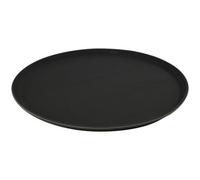 Argon Tableware Black Round Serving Tray 40cm - Reusable Non Slip Rubberized Surface Platter for Food and Drinks - Durable Heat Resistant Stackable Tray for Bars, Restaurants, Cafes and Home Use