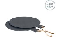 Argon Tableware Round Slate Serving Paddles 34cm Pack of 2 in Grey Argon Tableware Grey