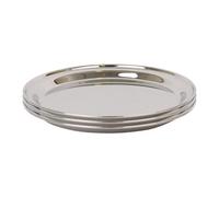 Argon Tableware 30cm Serving Platters - 3 Pack - Stainless Steel Chrome Dinner Tray Round Tray Plate Medium Appetizer Serving Dishes for Party, Events, Table Service, Snack Platters
