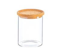 Argon Tableware Scandi Storage Jar with Cork Lid - 750ml - 1 Pack - Modern Round Organisation Container Glass Jar for Kitchens, Pantry, Bathrooms, Utility Rooms