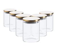 Argon Tableware Scandi Storage Jars with Metallic Gold Lids - 750ml - 6 Pack - Modern Round Organisation Container Glass Jar for Kitchens, Pantry, Bathrooms, Utility Rooms