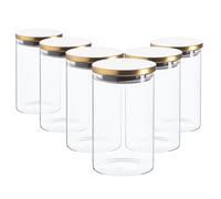 Argon Tableware Scandi Storage Jars with Metallic Lids - 1 Litre - Pack of 6 in Gold Argon Tableware Gold