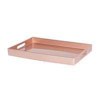 Argon Tableware Serving Tray - 34.5 X 25Cm - Rose Gold Rectangular Tray Metallic Decorative Breakfast Tray Melamine Food Tray