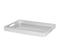 Argon Tableware Serving Tray - 34.5 X 25Cm - Silver Rectangular Tray Metallic Decorative Breakfast Tray Melamine Food Tray