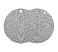 Argon Tableware Silicone Trivet 18cm - Pack of 2 Heat-Resistant Non-Slip Kitchen Worktop & Table Protector, Hot Pot Pan Saucepan Stand Mat, Dishwasher Safe, Grey