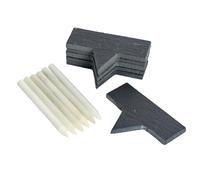Argon Tableware Slate Cheese Markers with White Chalk Pencils - 7 x 2.5cm in Grey | Size: 7 x 2.5 cm Argon Tableware Grey 7 x 2.5 cm